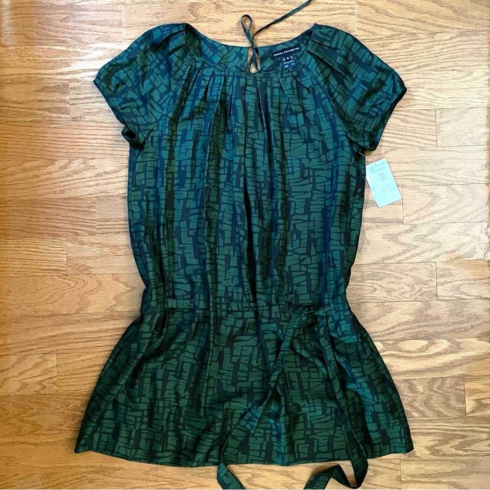 French Connection Green/Black Silk Tunic Dress